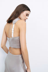 Backless Belted Blouse